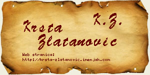 Krsta Zlatanović vizit kartica
